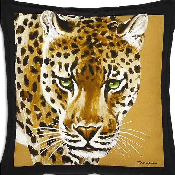 Dolce&Gabbana Casa Leopard Canvas Cushion, - Picture 1 of 6
